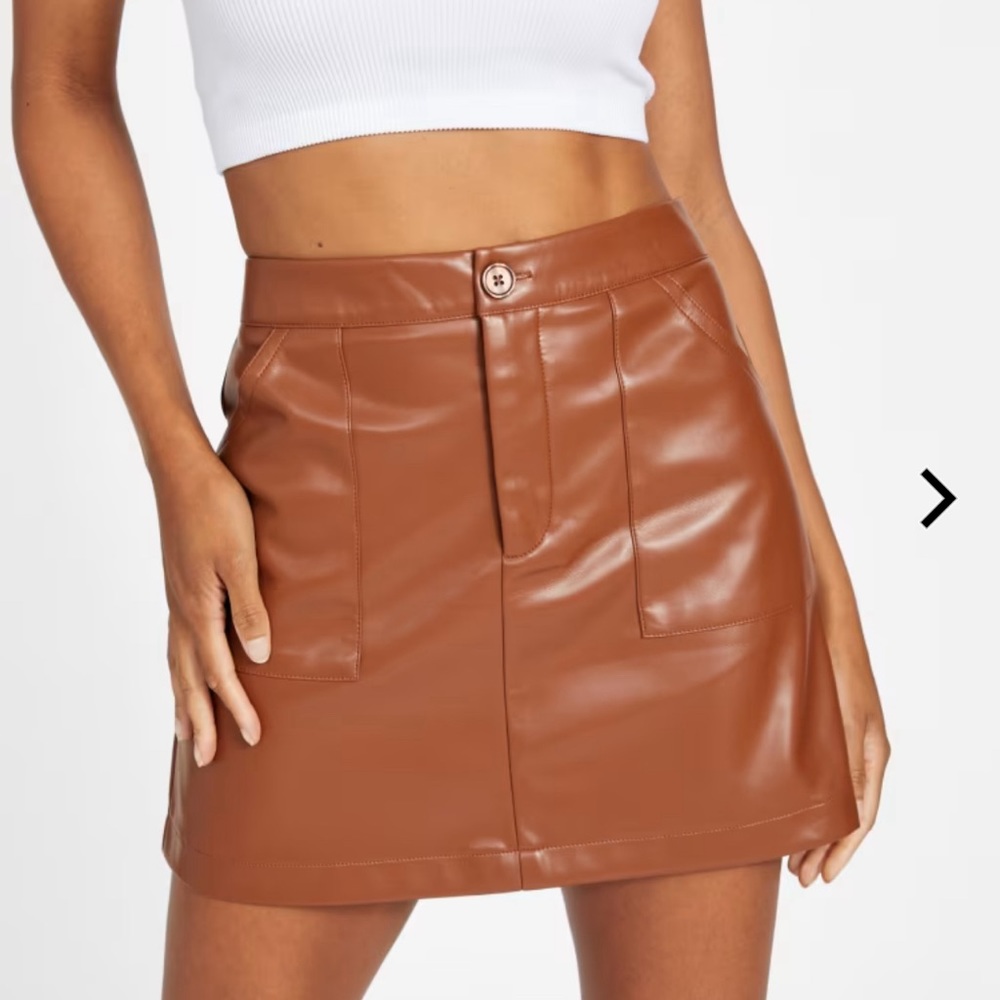 GUESS Keyana Faux-Leather Skirt